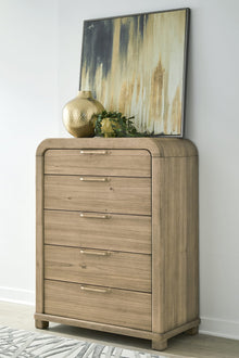 Kenmore Five Drawer Acacia Wood Chest in Lioness