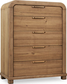 Kenmore Five Drawer Acacia Wood Chest in Lioness - View 3