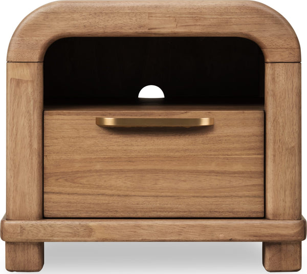 Kenmore One Drawer Acacia Wood Nightstand in Lioness