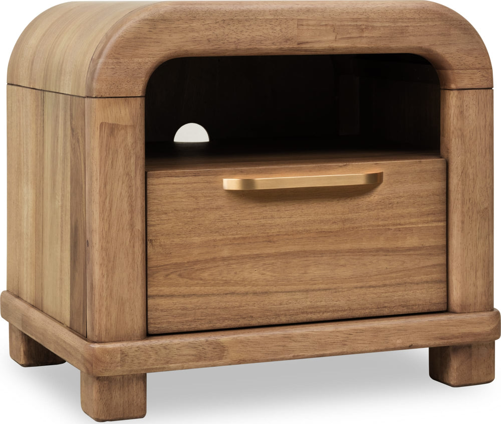 Kenmore One Drawer Acacia Wood Nightstand in Lioness - View 3