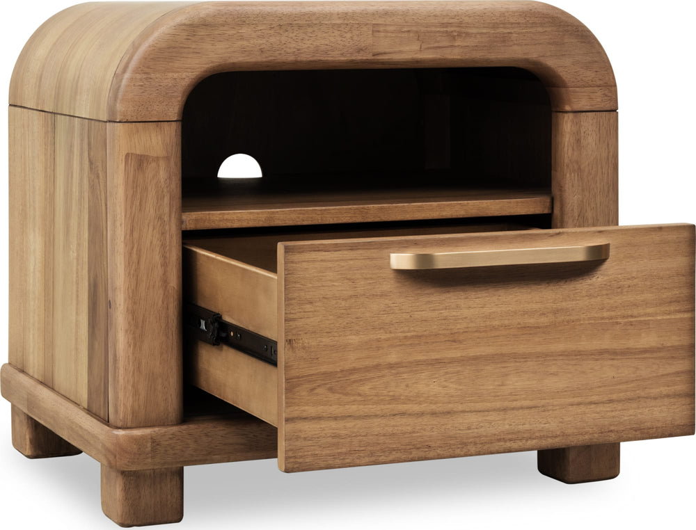 Kenmore One Drawer Acacia Wood Nightstand in Lioness - View 5