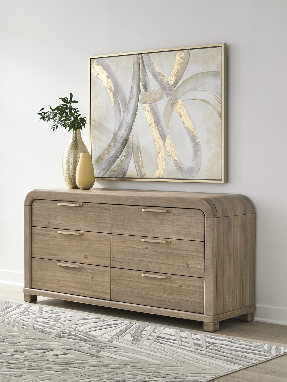 Kenmore Six Drawer Acacia Wood Dresser in Lioness