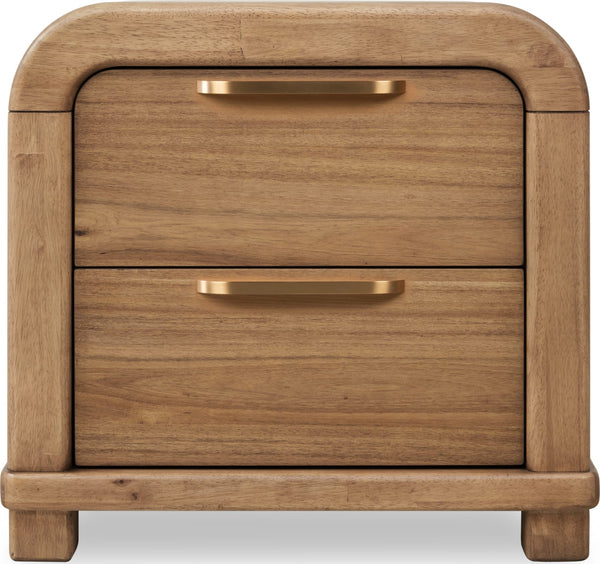 Kenmore Two Drawer Acacia Wood Nightstand in Lioness