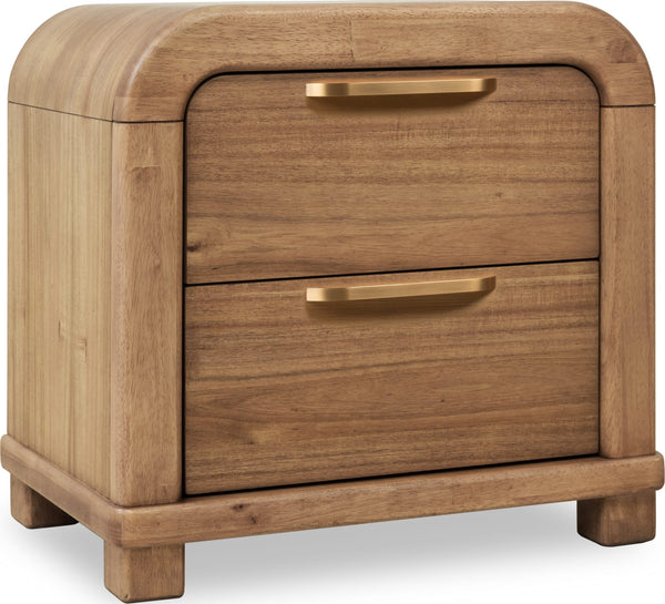 Kenmore Two Drawer Acacia Wood Nightstand in Lioness alternate view