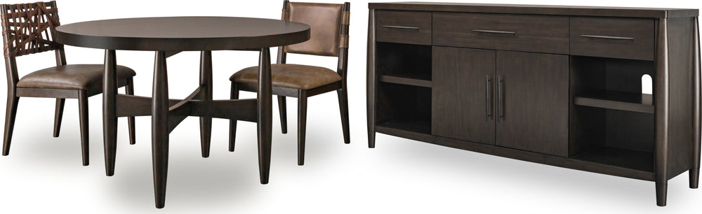 Kingston Round Acacia Wood Dining Table in Minx - View 7