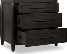 Kingston Three Drawer Nightstand with Cord Management in Minx - View 5