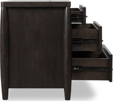 Kingston Three Drawer Nightstand with Cord Management in Minx - View 6