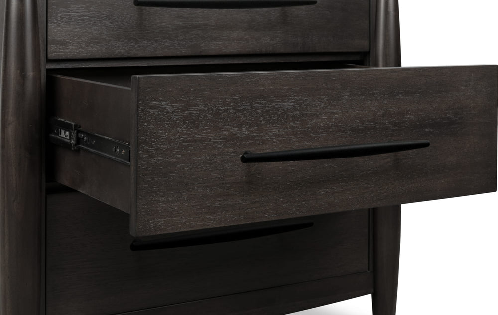 Kingston Three Drawer Nightstand with Cord Management in Minx - View 7