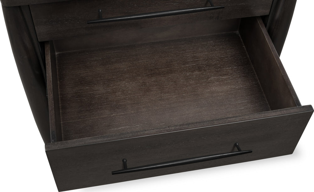 Kingston Three Drawer Nightstand with Cord Management in Minx - View 9