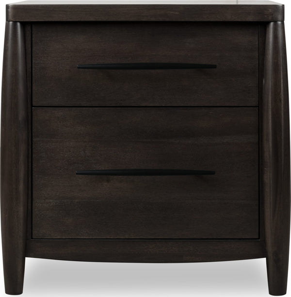 Kingston Two Drawer Nightstand with Cord Management in Minx