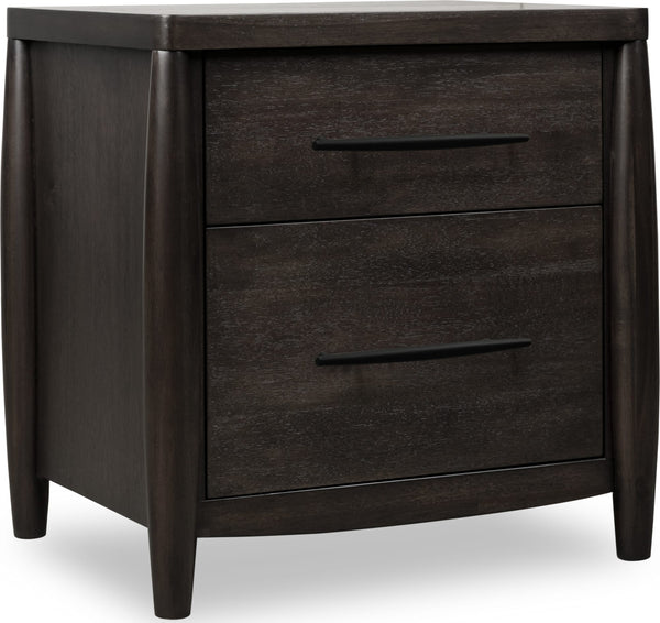 Kingston Two Drawer Nightstand with Cord Management in Minx alternate view