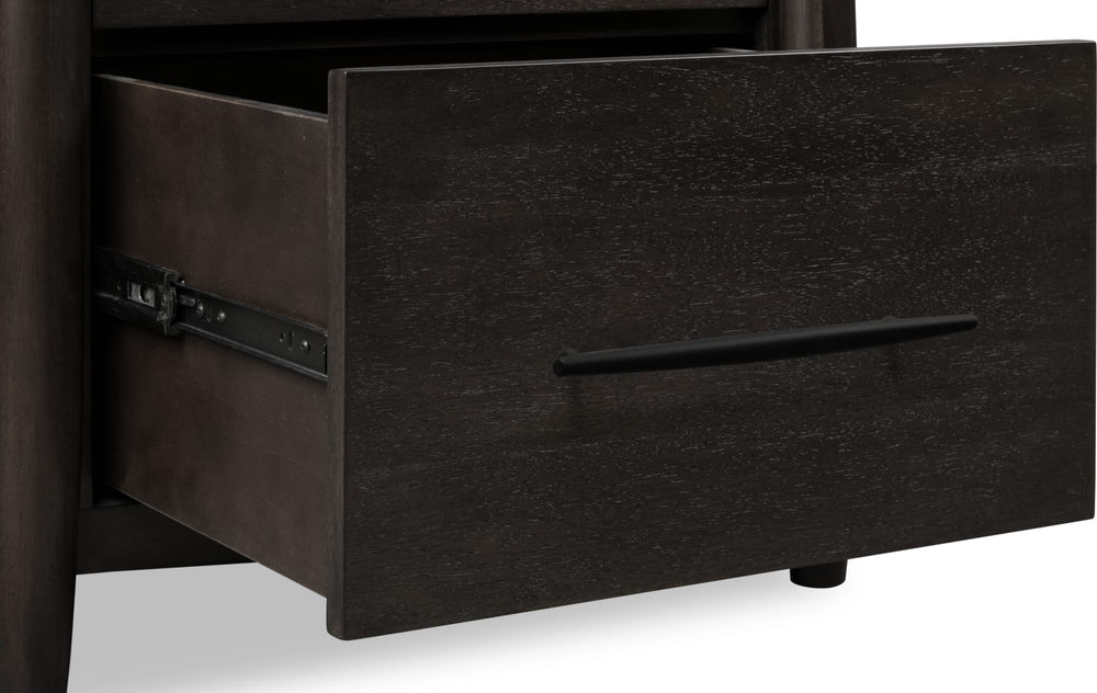 Kingston Two Drawer Nightstand with Cord Management in Minx - View 6