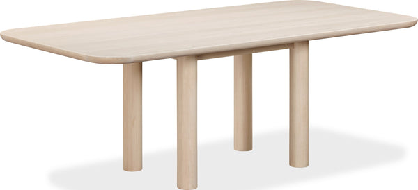 Logan Ash Wood Rectangular Dining Table in White Sand - View 7