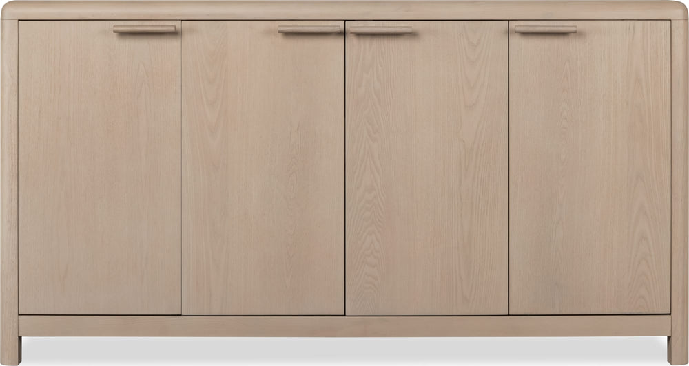 Logan Four Door Ash Wood Sideboard in White Sand - View 3