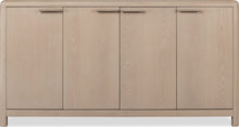 Logan Four Door Ash Wood Sideboard in White Sand - View 3