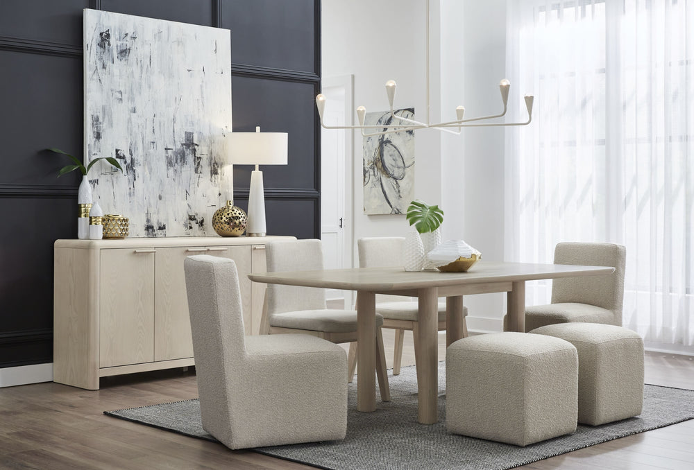 Logan Fully Upholstered Dining Ottoman in Brun Boucle - View 4