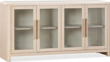 Logan Glass Door Ash Wood Sideboard in White Sand - View 4
