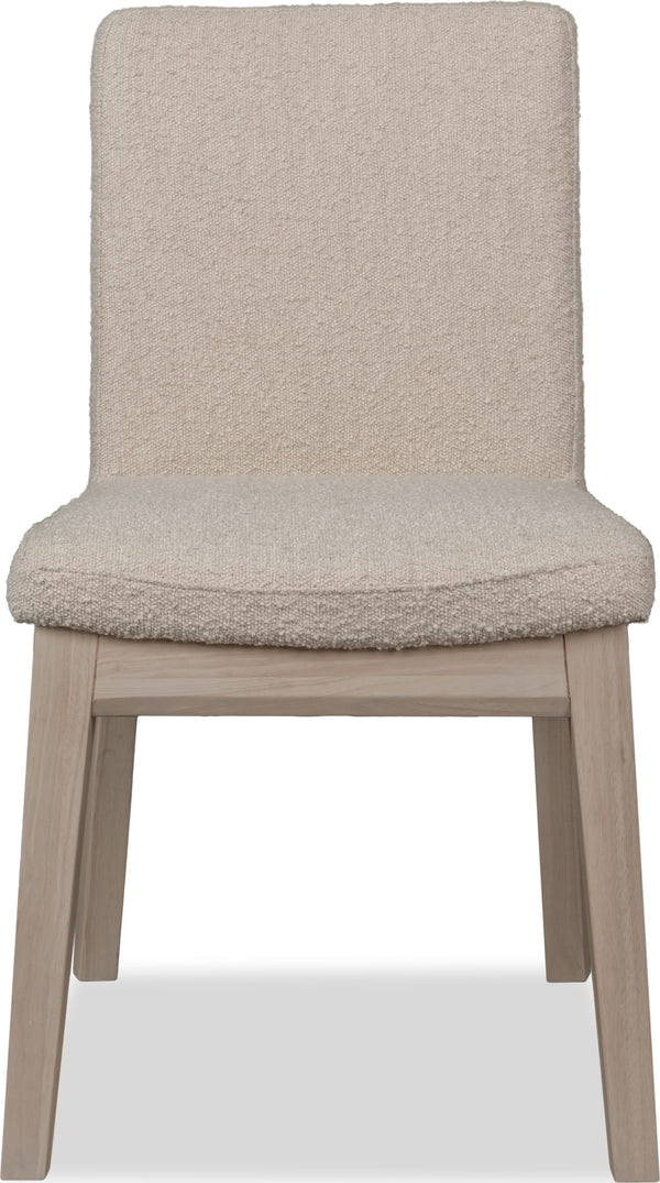 Logan Solid Wood Dining Chair in White Sand and Brun Boucle alternate view