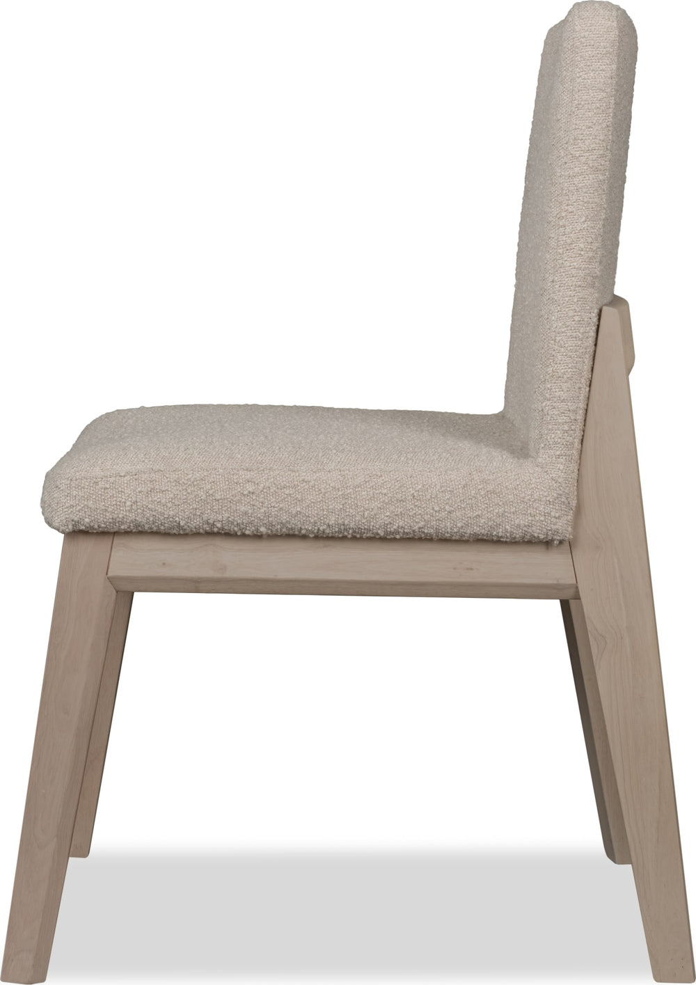 Logan Solid Wood Dining Chair in White Sand and Brun Boucle - View 3