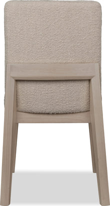 Logan Solid Wood Dining Chair in White Sand and Brun Boucle - View 4