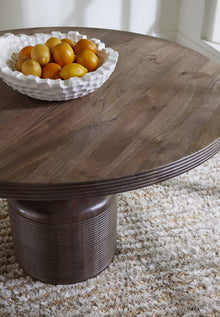 Liyana Solid Wood Round Dining Table in Natural Tan - View 3