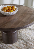 Liyana Solid Wood Round Dining Table in Natural Tan