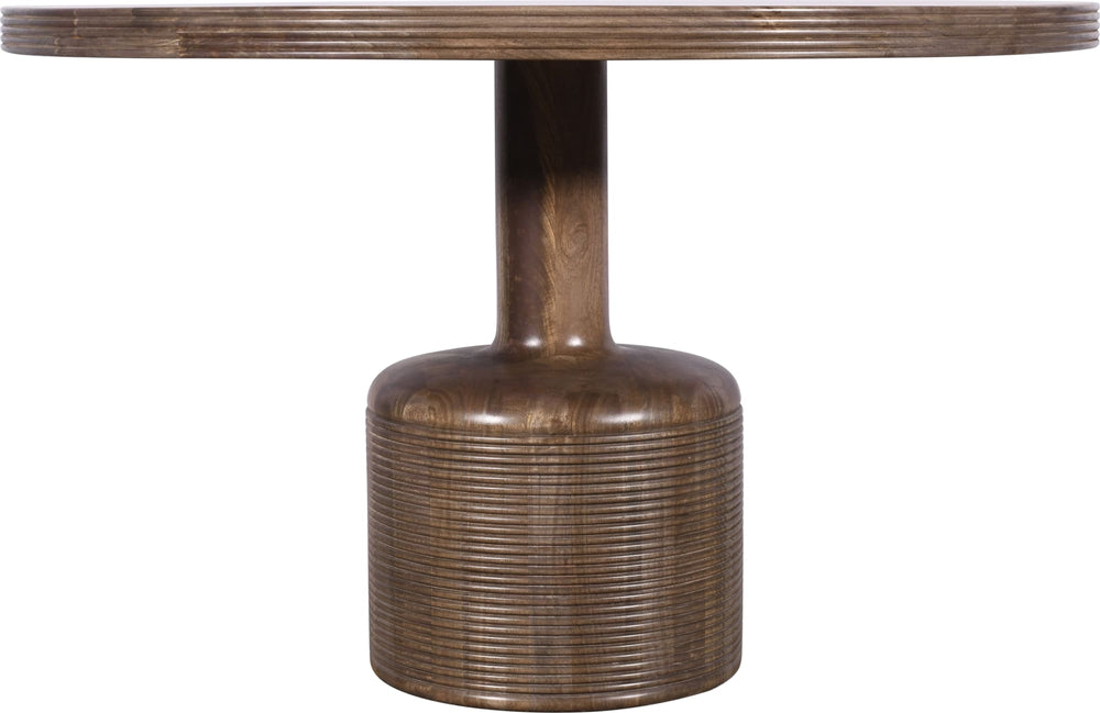 Liyana Solid Wood Round Dining Table in Natural Tan - View 7