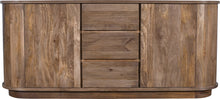Liyana Solid Wood Three Drawer Two Door Sideboard in Natural Tan - View 2
