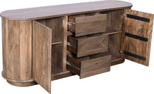 Liyana Solid Wood Three Drawer Two Door Sideboard in Natural Tan - View 3