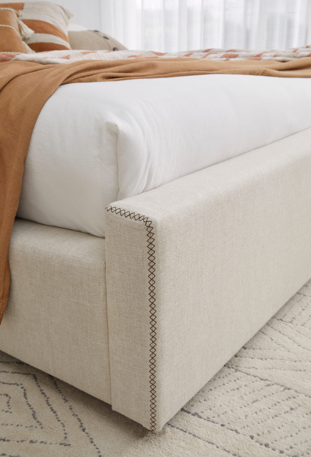Louis Upholstered Platform Bed in Natural Linen (2026) - View 4
