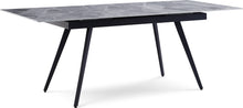 Larchmont Extendable Stone Top Metal Leg Dining Table in Piedra and Black - View 6