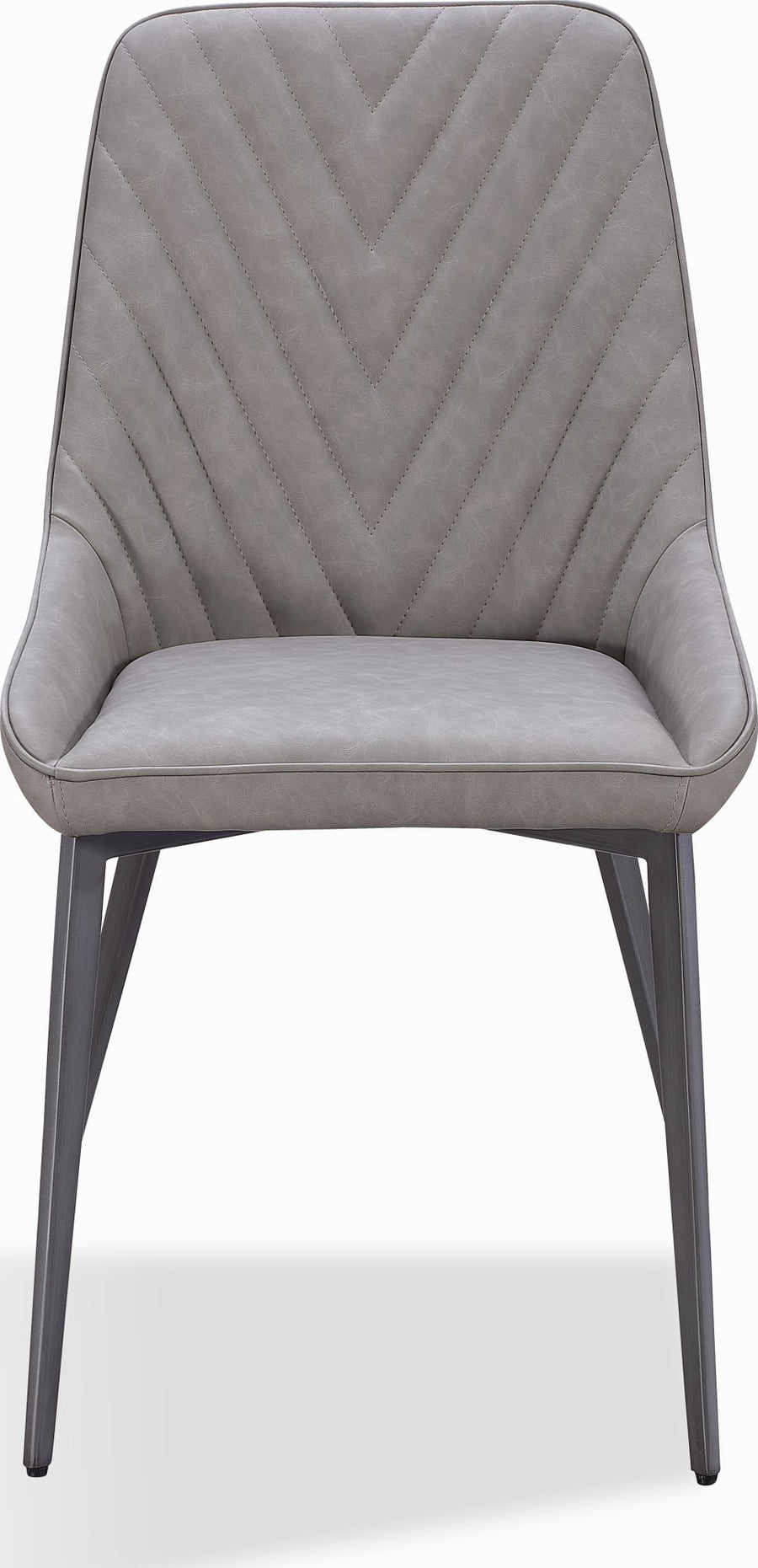 Larchmont Metal Leg Upholstered Dining Chair in Anchor Gray Synthetic Leather and Gunmetal