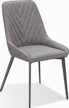 Larchmont Metal Leg Upholstered Dining Chair in Anchor Gray Synthetic Leather and Gunmetal - View 2