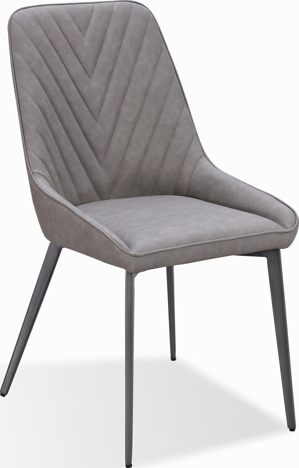 Larchmont Metal Leg Upholstered Dining Chair in Anchor Gray Synthetic Leather and Gunmetal alternate view