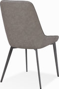 Larchmont Metal Leg Upholstered Dining Chair in Anchor Gray Synthetic Leather and Gunmetal