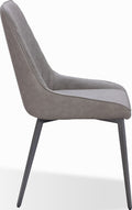 Larchmont Metal Leg Upholstered Dining Chair in Anchor Gray Synthetic Leather and Gunmetal