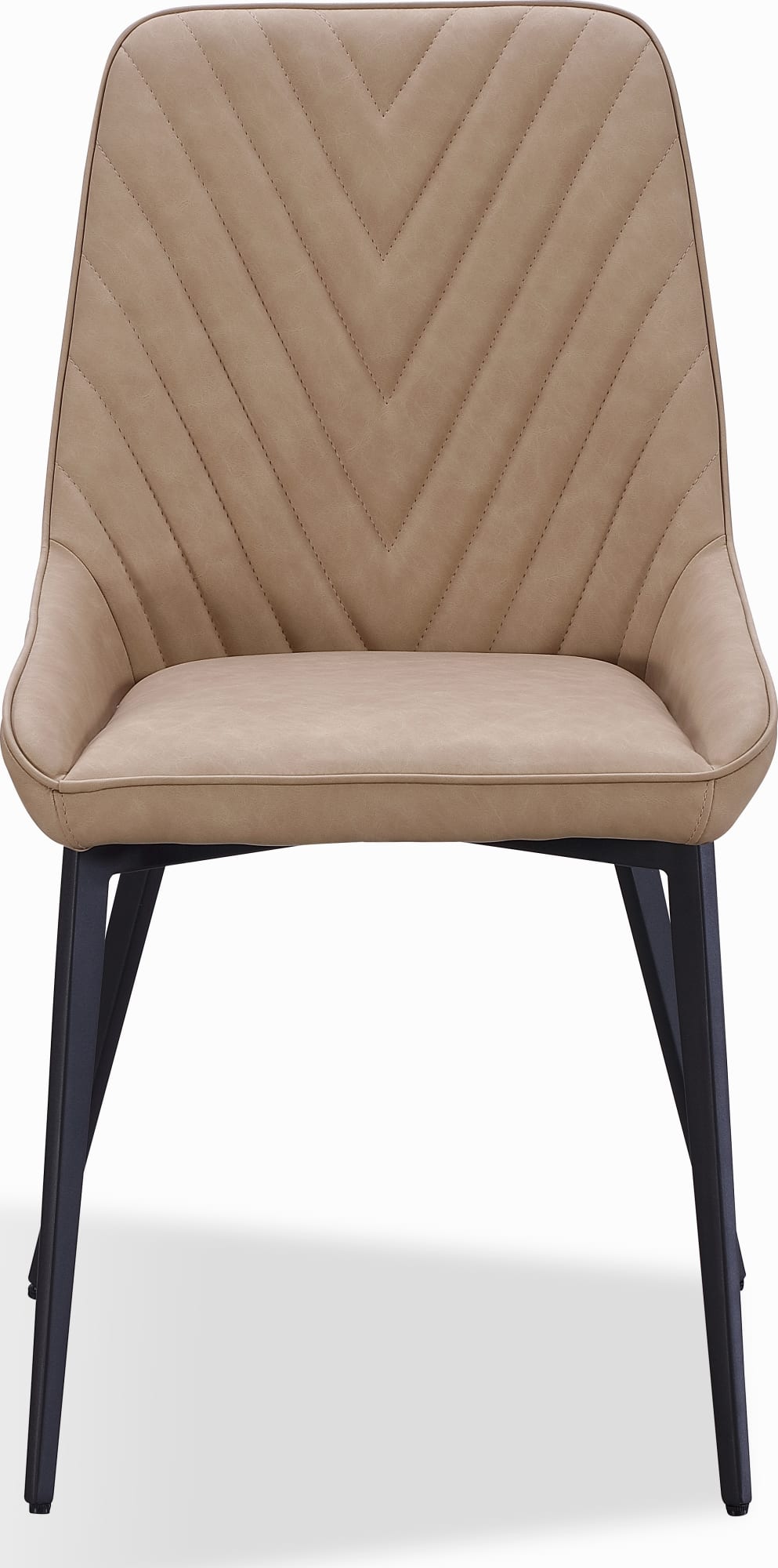 Larchmont Metal Leg Upholstered Dining Chair in Honey Synthetic Leather