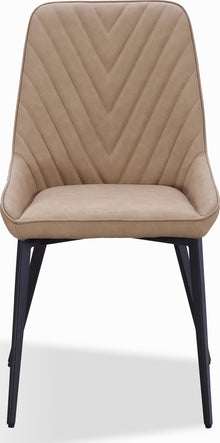 Larchmont Metal Leg Upholstered Dining Chair in Honey Synthetic Leather