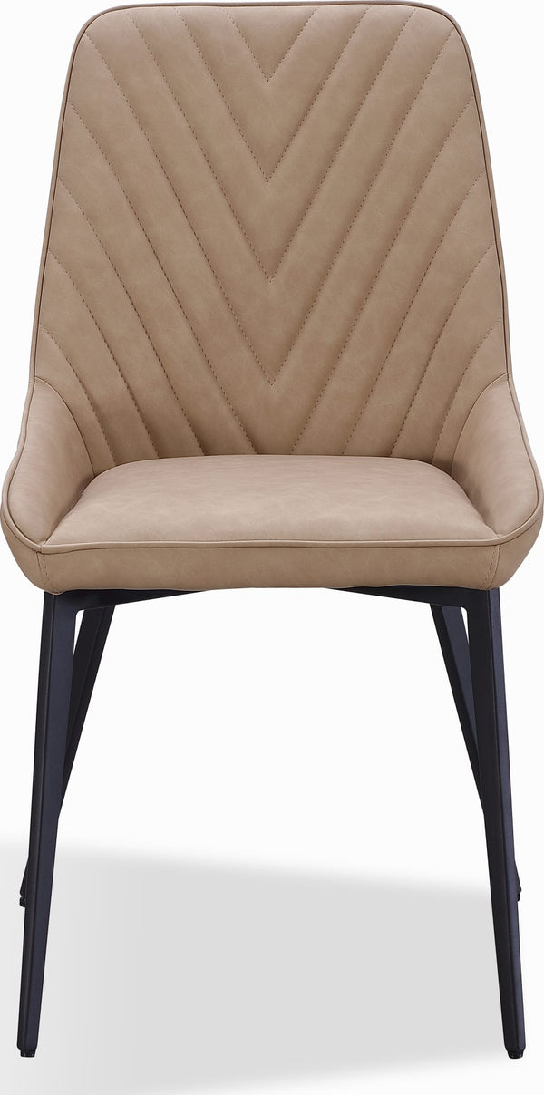Larchmont Metal Leg Upholstered Dining Chair in Honey Synthetic Leather