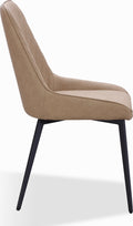 Larchmont Metal Leg Upholstered Dining Chair in Honey Synthetic Leather