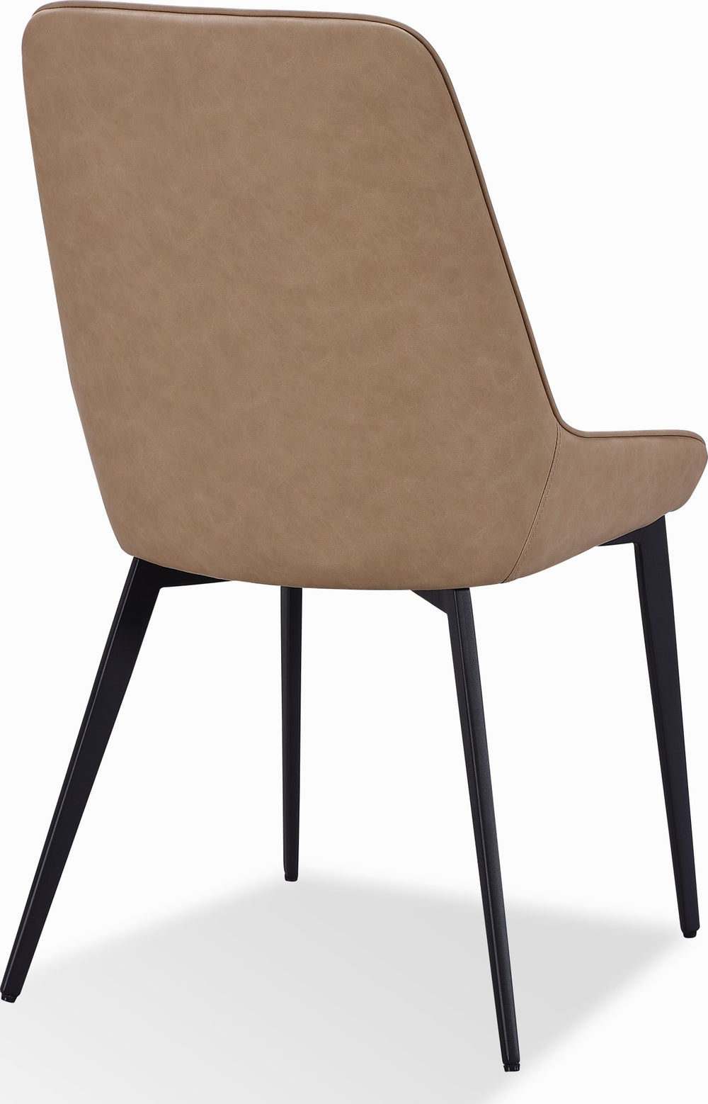 Larchmont Metal Leg Upholstered Dining Chair in Honey Synthetic Leather - View 4