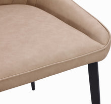 Larchmont Metal Leg Upholstered Dining Chair in Honey Synthetic Leather - View 5
