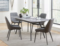 Larchmont Upholstered Dining Chair in Charcoal Synthetic Leather and Black Metal