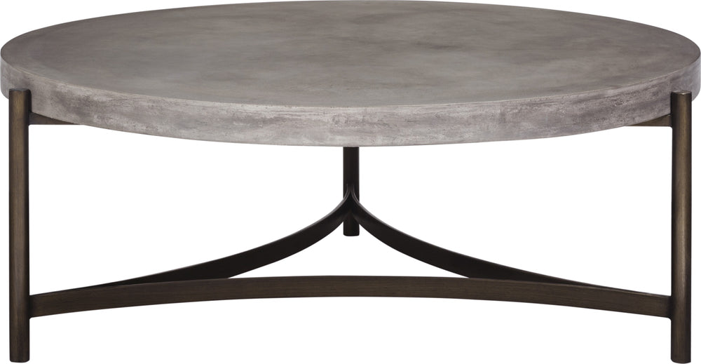 Lockwood Round Natural Concrete and Metal Coffee Table - View 2