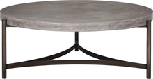 Lockwood Round Natural Concrete and Metal Coffee Table - View 2