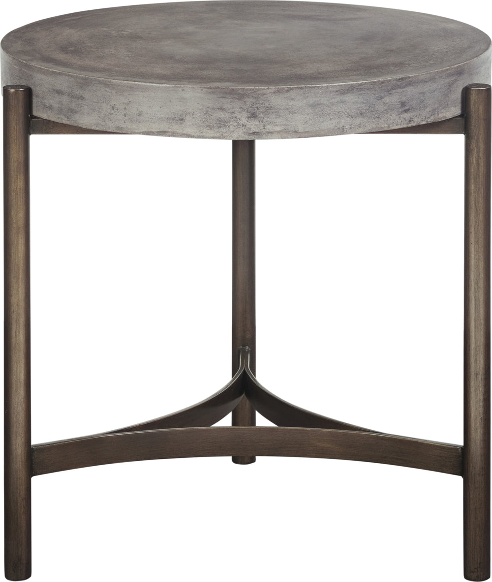 Lockwood Round Natural Concrete and Metal Side Table - View 3