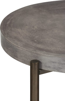 Lockwood Round Natural Concrete and Metal Side Table - View 5