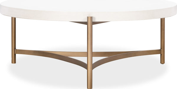 Lockwood Round White Concrete and Metal Coffee Table alternate view