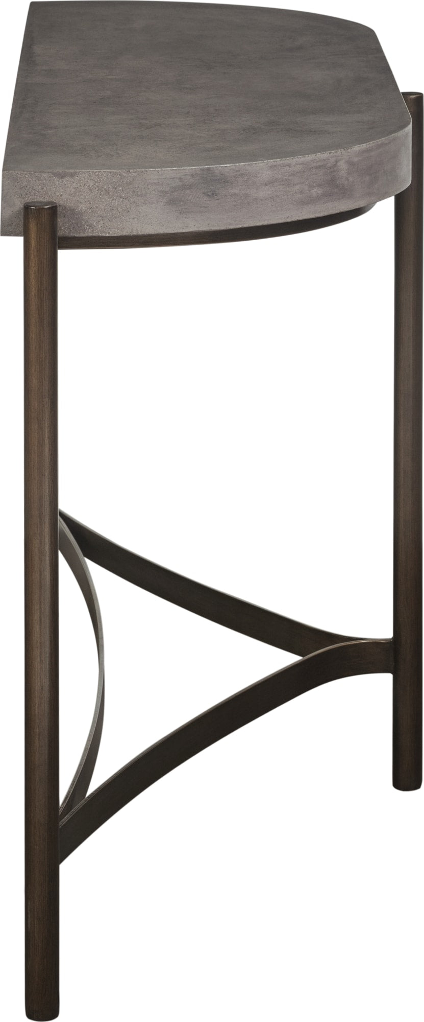 Lockwood Semi-circular Natural Concrete and Metal Console Table - View 4