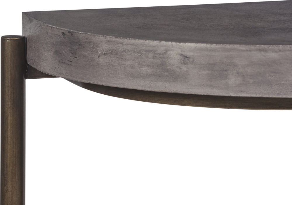 Lockwood Semi-circular Natural Concrete and Metal Console Table - View 5